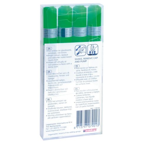 Legamaster Táblafilc üvegtáblákhoz, zöld, 4 db Kifutó termék! Amíg a készlet tart!