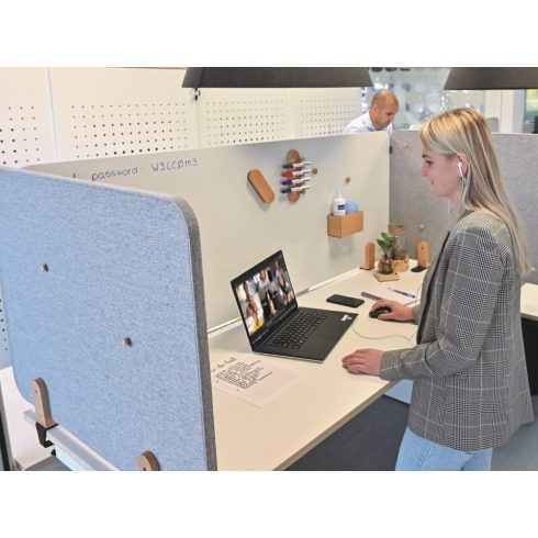 ELEMENTS acoustic íróasztali elválasztó 60x120cm halvány szürke