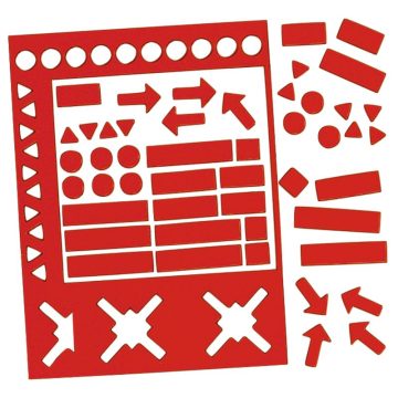 Válogatott mágneses szimbólumok, 10 mm, piros