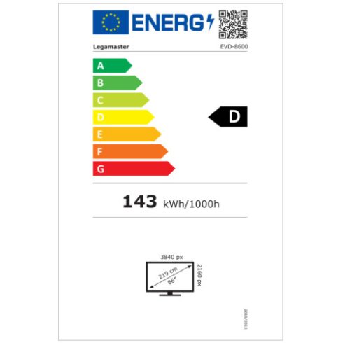 Legamaster Evolve Dynamic interaktív érintőkijelző 86" (EVD-8600) Gynzy oktatási szoftverrel