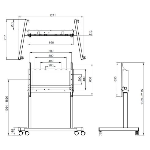 Legamaster moTion Dynamic gurulós állvány motoros magasságállítással